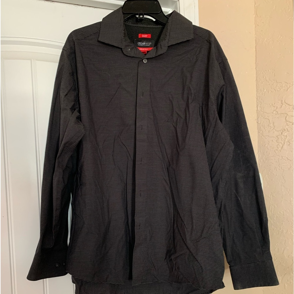Long sleeve black grey dress shirt men’s size 17 1/2 34/35 from Kenneth Cole